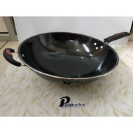 34cm Black Single Handle Wok Black/ Wok / Frying Pan Enamel Wok