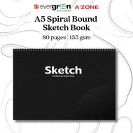 [SG]  Azone A5 Spiral Bound Sketch Book [Evergreen Stationery]
