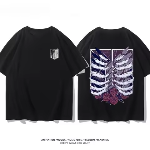 Japanese Anime T-shirt Short-sleeved Attack Surrounding Giants Wings of Freedom Tide Brand Joint Clo