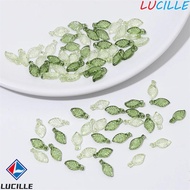 LUCILLE Green Transparent Leaf Shape Beads, Leaf Shape Transparent Green Acrylic Leaf Beads, DIY Nec