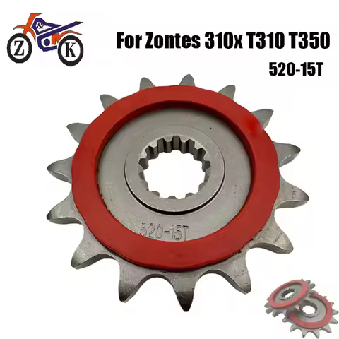 1PCS 15T Motorcycle Front Sprocket For Zontes 310x T310 T350 ZT310-R-T-V-VX ZT350-R-X-T ZT250S Chain