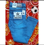Celana Panjang Pria Denim Pensil - Celana Jeans Pria Slimf Fit Bahan Ngaret - Biru Garment - Hitam G