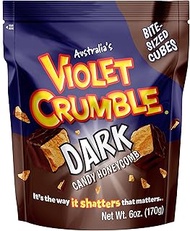 Violet Crumble Dark Chocolate Honeycomb Candy Chunks - Imported From Australia - 1 Bag