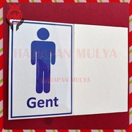 Gent Toilet Sticker Sign / Ladies Gent Toilet Writing Board / Ladies - Harapan Mulya