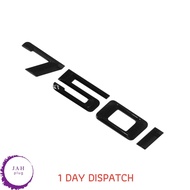 750i LETTERING REAR BOOT LID TRUNK BADGE EMBLEM FOR BMW 7 SERIES, GLOSS BLACK