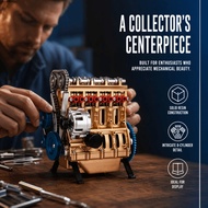 JUNMPERRD Car Engine Model, Resin 3.94in 8 Cylinder Engine Model, Decorative 8 Cylinder Miniature Mo