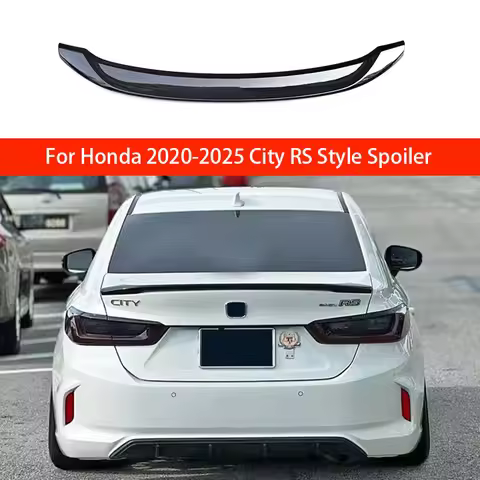For 2020 2021 2022 2023 2024 2025 Honda City RS Style Bright Black Car Rear Spoiler Wing Trunk Lip T