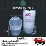 thinwall 500ml Bowl bulat bulet merk DM tempat makan plastik murah