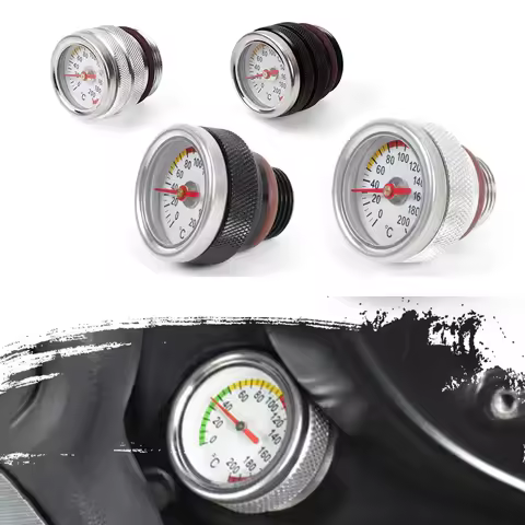 Oil Temperature Gauge M30x1.5 /M20*1.5 Motorcycle Engine Oil Cap Tanks Temperature Gauge Oil Gauge 0