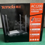 Tenda AC10 Penghala Port Gigabit AC1200M Wayarles 5G Dwi-Jalur Wi-Fi Dwi Gigabit Melalui Dinding Jen