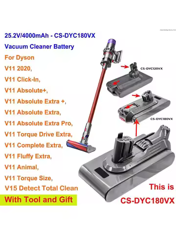 25.2V 4000mAh Battery SV22 SV15 SV18 SV17 355983 SV16 970938-01 970425-01 for Dyson V15 Detect Total