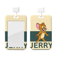 Jerry ID Badge Holder with Lanyard, Hard Plastic Key Card Work Badge Sleeve for Office, School, Fact