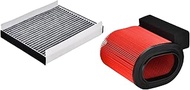 FA1927 FP79 Engine Air Filter(Red) and Cabin Air Filter with Activated Carbon Fits for 2017 2018 201