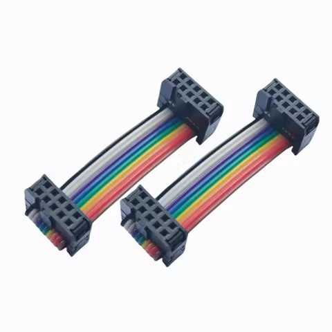 Fc Color Line 2.54 6/8/10/16/20/26/40/50 Pin Flat Ribbon Jtag Isp Download Data Cable Dc3 Idc Box He