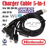 KABEL 5IN1 USB CHARGER NINTENDO NEW 3DS 2DS DSI NDSI DS I NDS LITE GBA SP GAMEBOY ADVANCE SP PSP 100