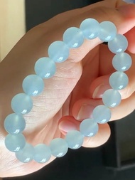 冰種翡翠天然翡翠 A玉 玉珠 玉鏈手鏈 • 冰種天空藍翡翠手串