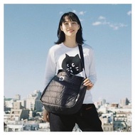 日本 Ne-net NYA 雜誌附錄 黑色夾棉布 手挽 斜咩袋