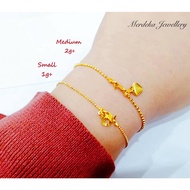 Merdeka 916 Gold 1C Solid Seeds Of Love Bracelet / Rantai Tangan Biji Sawi / Loci Emas 916 ( 1g - 2g )