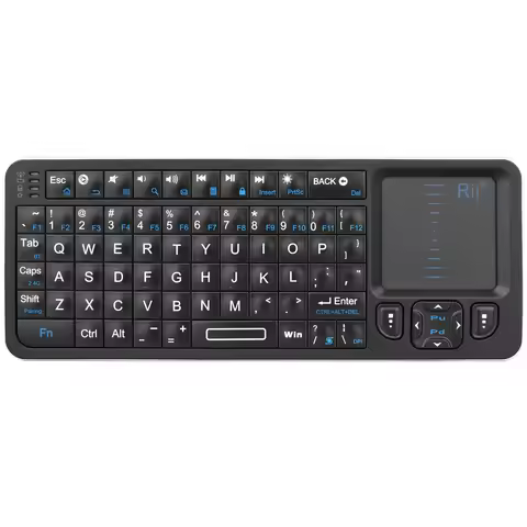 Rii K06 Mini Bluetooth Keyboard,Backlit 2.4GHz Wireless Keyboard with IR Learning Touchpad Android T