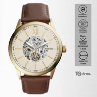 jam tangan fashion fossil men automatic pria analog strap kulit flynn mechanical water resistant luxury watch casual mewah elegant original BQ2215