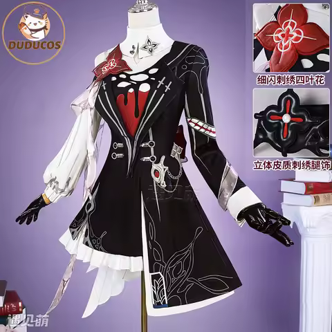 Evernight March 7th Cosplay Costume Wig Honkai Star Rail Dress Headwear Mysterious Foreign Guest Hal
