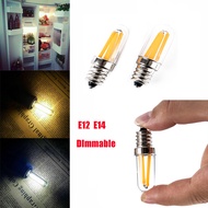 ERANPO Mini E14 E12 LED Fridge Freezer Filament Light COB Dimmable Bulbs 1W 2W 4W 110V 220V Lamp Warm / Cold White Lamps Lighting