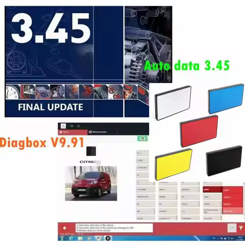 Auto data 3.45 auto repair software +Diagbox V9.91 for Lexia3 PP2000 Diagbox 9.91 Full Adapter for L