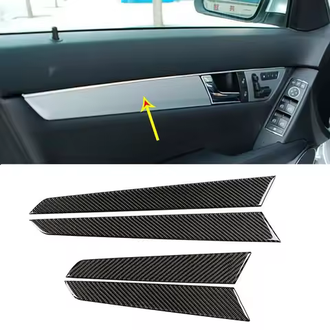 G9-Car Carbon Fiber Interior Door Panel Cover Trim For Mercedes Benz C Class W204 08-13