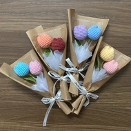 Mini tulip bouquet made of wool, lovely and meaningful gift