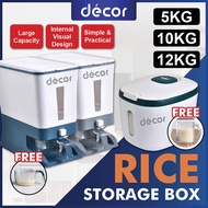 Rice Storage Rice Dispenser 5KG 10KG 12KG Container Moisture Proof Sealed Rice Box Bekas Beras Tempat Simpan Beras