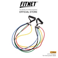 (FITNET) Resistance Tube Set 45/65/100/150 Pounds for Strength Training