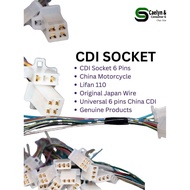 6 Pin CDI Socket for - LIFAN 150 TMX125 RUSI125 RUSI150 WAVE110 GY6