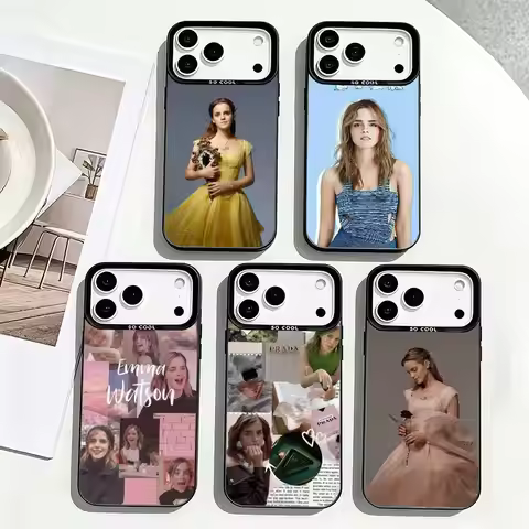 Actor E-Emma W-Watson Phone Case For iPhone 17,16,15,14,13,12,11 Plus,Pro Max,XS,Colorful Silver Pho