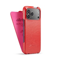 Vertical Flap iPhone 17 Pro/17 Pro Max Leather Flip Case Cover Vintage Glossy R64 Texture iPhone 17 