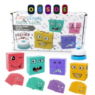 OSSDE 89 PCS Set Wooden Face Changing Magic Cube Game Magic Cube Expressions Matching Puzzle