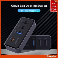 4-in-1 Glove Box Docking Station USB Adapter for TESLA Model 3 Model Y 2020-2025 [freeplus.my]