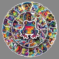 Trendy Frog Skate Stickers (50Pcs) - Water Bottle PC Decor - Colorful Cartoon & Creative