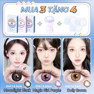 [mua 3 tặng 4]lens nâu kính áp tròng cận đen lens cận blue kính màu xám lens mắt xanh lens giãn tròn