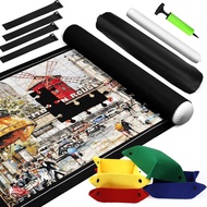 BHHTBB Puzzle Mat 500 1000 1500 Pieces Rolling Puzzle Mat Rollable Puzzle Mat with 4 Puzzle Sorters 