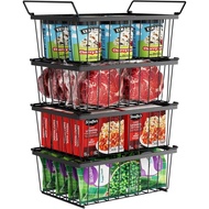 iSPECLE Freezer Organizer Bins - 4 Pack Stackable Deep Freezer Organizer Bins for 5 Cu.Ft Chest Free