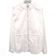全新愛馬仕褶皺荷葉邊拉鍊襯衫外套 4H0638DV 純棉白色長袖襯衫式夾克 1863 [二手] 愛馬仕