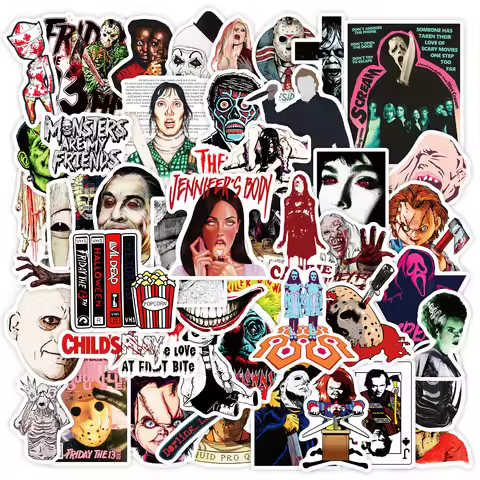 10/30/50PCS Mixed Horror Thriller Movies Stickers Halloween Graffiti Decals Decoration Laptop Helmet