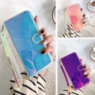 [Woo Fashion Case] เคสแม่เหล็กสำหรับ iPhone 14 13 12 Pro Max X XS XR 11 8 7 Plus SE 3D ฝาครอบโทรศัพท์มือถือแบบพับกระจก
