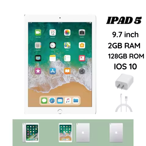 Apple Ipad 5th. Gen - 9.7 2GB RAM 128GB Storage - Only WIFI - (Silver) (Refurbished, Good Condition)