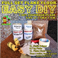 1 set DIY Epoxy Flake Coating ( FREE TOOLS / 1KG FLAKE / 1L WP PRIMER / 1L WP CLEAR COAT ) floor Toilet Waterproofing /A