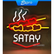SATAY NEON LIGHT LED SIGNBOARD 37CM X 34CM Plug & Play
