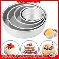 SUPERINN MALAYSIA (0.8mm Thick) 4/6/8/10 Inch Aluminum Alloy Non Stick Round Cake Mould Chiffon Baking Pan Pudding Chees