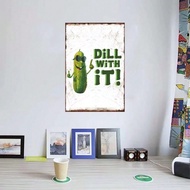 CIFbuy Dill Pickle Metal Tin Sign Vintage Farmhouse Kitchen Wall Decor Home Bar Art Funny