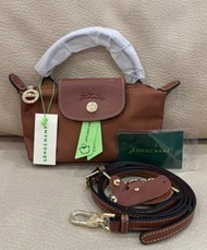 100% authentic Longchamp Le Pliage Mini Cuir Handbag