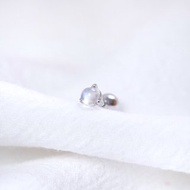 月光石925純銀爪鑲設計轉珠耳環